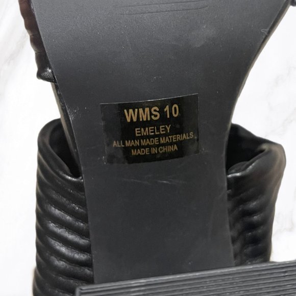 NWOT Dolce Vita Women's Black Emeley Slip-On Double Band Heeled Sandals, Size 10 - Picture 7 of 8